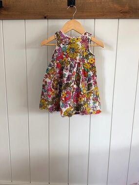 Peek Bright Floral Baby Dress in White, Yellow, Pink & Teal